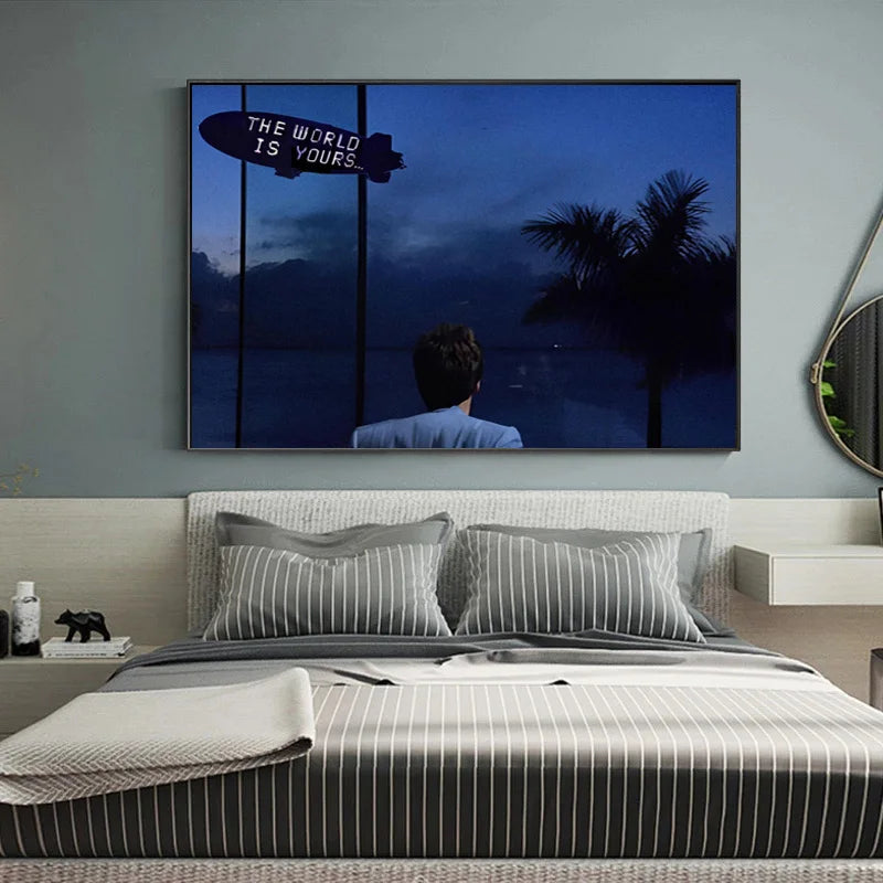 Scarface The World Is Yours Classic Tony Montana Movie Success Motivational Canvas Poster Wall Art Pictures Home Interior Decor