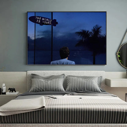 Scarface The World Is Yours Classic Tony Montana Movie Success Motivational Canvas Poster Wall Art Pictures Home Interior Decor
