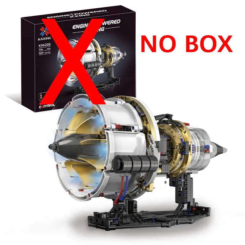 564PCS Aviation Turbofan Engine Building Kit DIY Simulation Model with LED Lights APP Programmable Control STEM Educational Toy