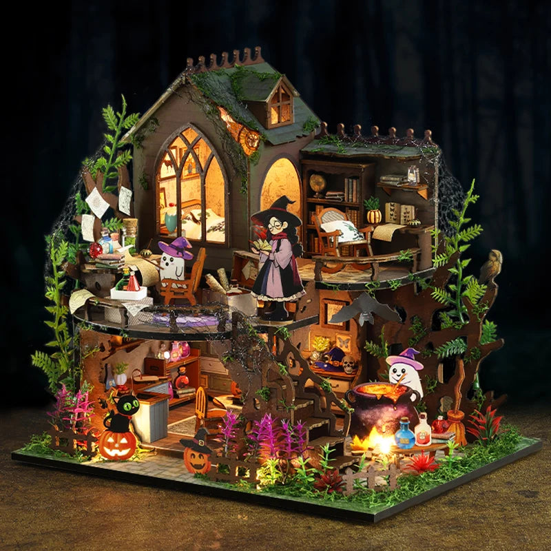 DIY Magic Mansion Villa - Wooden 3D Puzzle House Kit, Halloween Creative Gift & Collectible Home Decor