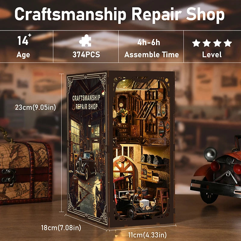 'Master Mechanic' Workshop DIY Kit - Detailed Miniature Model with Mechanical Elements, Handmade Collectible for Display