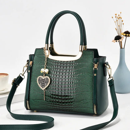 High-end big bag women's handbag atmospheric bright leather versatile shoulder messenger bag middle-aged women's bag