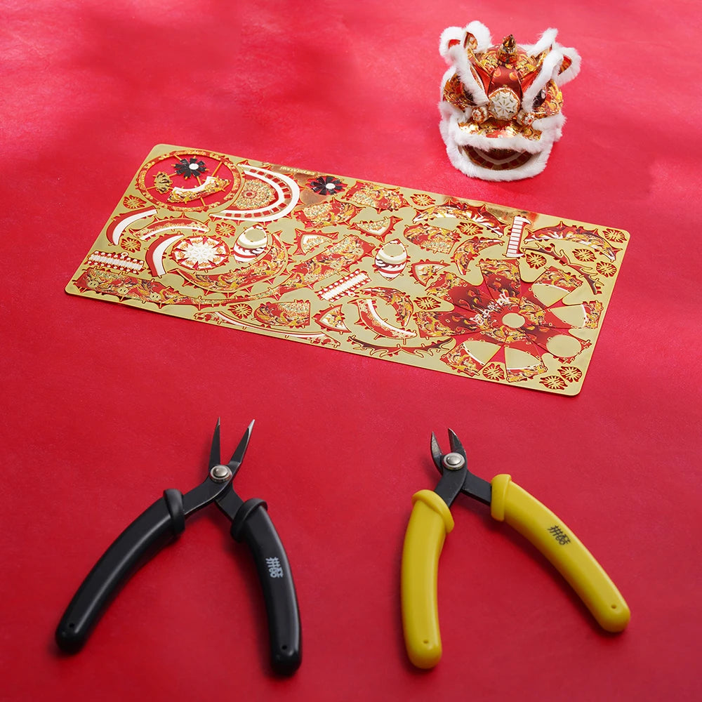 Piececool 3D Model Kits Chinese Traditional Dancing Lions Metal Puzzles DIY Toys Jigsaw for Adult Brain Teaser Creative Gifts