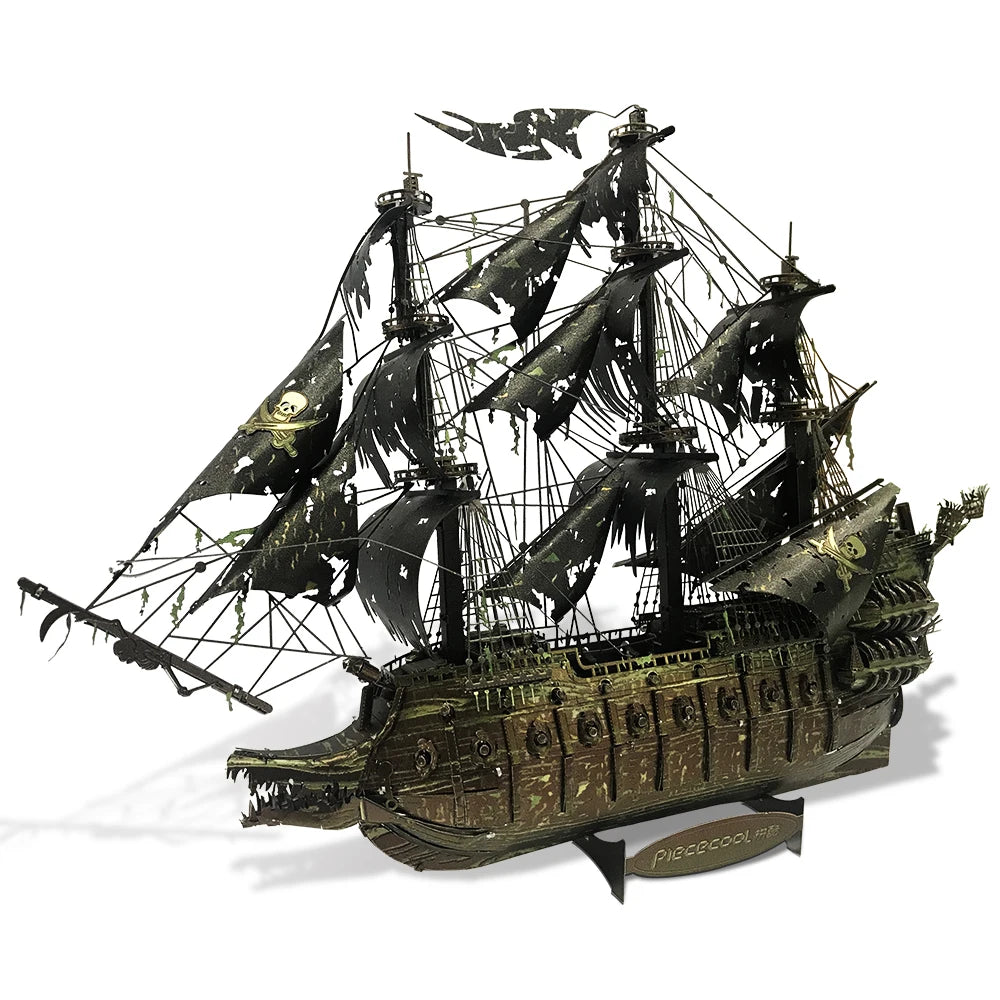 Piececool 3D Metal Puzzle The Flying Dutchman Model Building Blocks Pirate Ship Jigsaw for Teens Brain Teaser DIY Toys