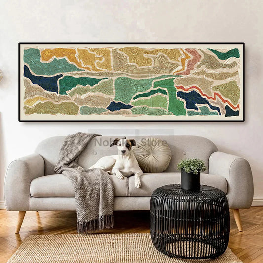 Abstract Horizontal Colorful Long Narrow Poster Large High Quality Prints Canvas Painting Wall Art Pictures Home Room Decor