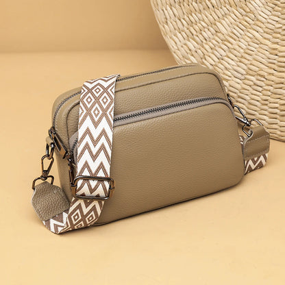 Genuine Leather Women Shoulder Bag Wide Strap Solid Color Crossbody Bags Luxury Design Handbags Mobile Phone Bag bolsa feminina