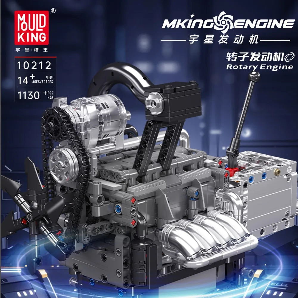 Mould King 10212 Rotary Engine Building Blocks Set Motorized Simulation Model Puzzle Bricks Assembly Toys Christmas Gifts Kids