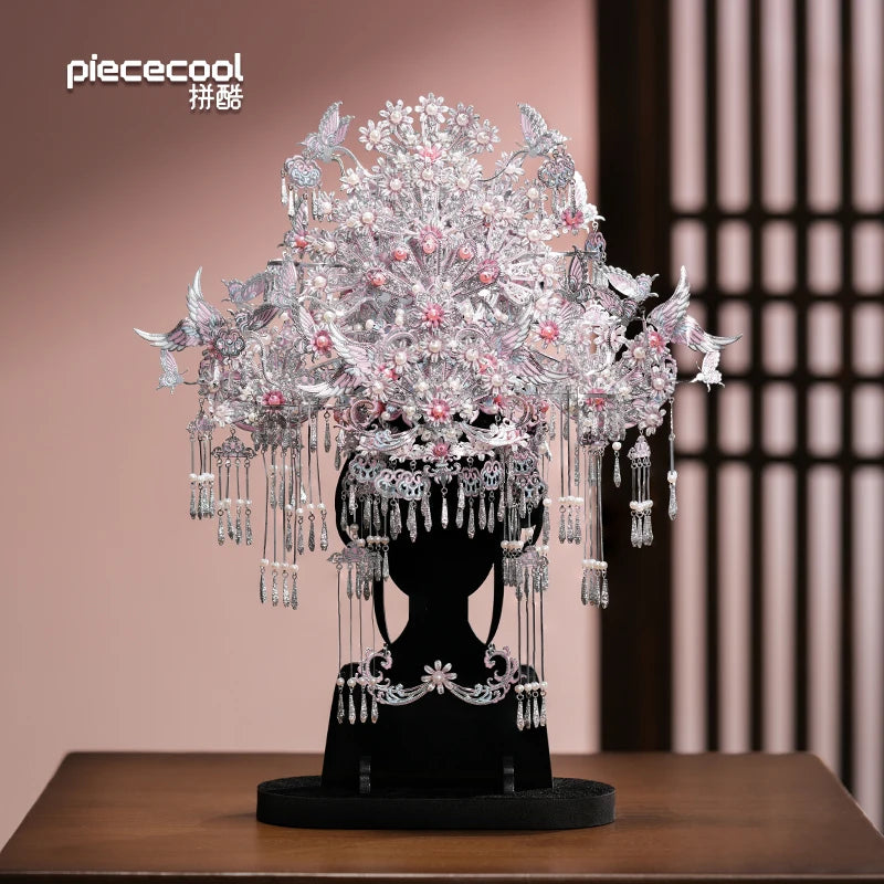 Piececool 3D Puzzles for Adult Yinyue Butterfly Tiara Metal Model Kits Assembly DIY Crafts Jigsaw Set for Brain Teaser