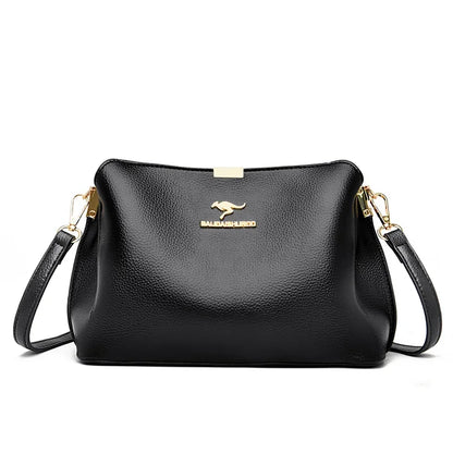 3 Layer Large Capacity Fashion Women's Shoulder Bag High Quality Soft Leather Female Handbag Luxury Designer Girl Crossbody Bags