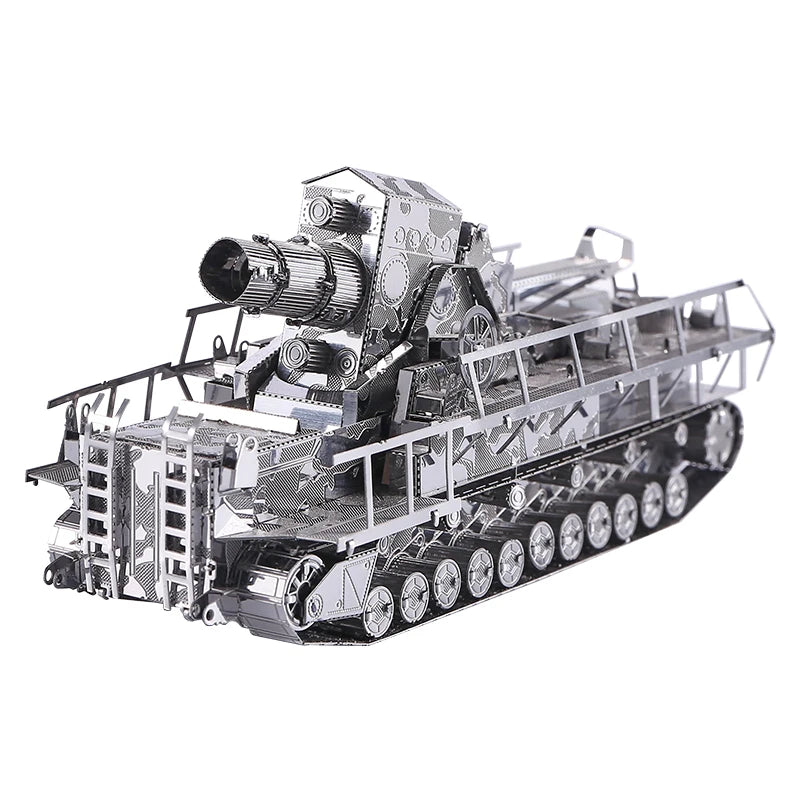 Piececool 3D Metal Puzzle Model Building Kits-Railway Gun DIY Jigsaw Toy Christmas Birthday Gifts for Adults