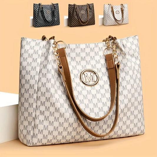 New Large Capacity Tote Bag Vintage PU Leather Shoulder Bag Women's Premium Versatile Casual Bag Women's Armpit Bag Niche Design