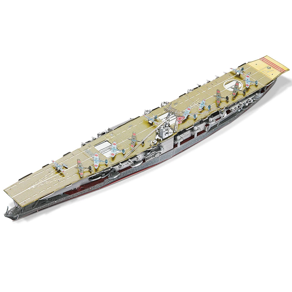 Piececool 3D Metal Puzzle Teens Akagi Aircraft Carrier Model Kits Japan Battleship DIY Jigsaw Toy