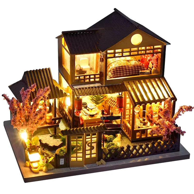 CUTEBEE Book Nook Kit DIY Doll House with LED Light Bookshelf Insert Eternal Bookstore Model Collection Series For Birthday Gift