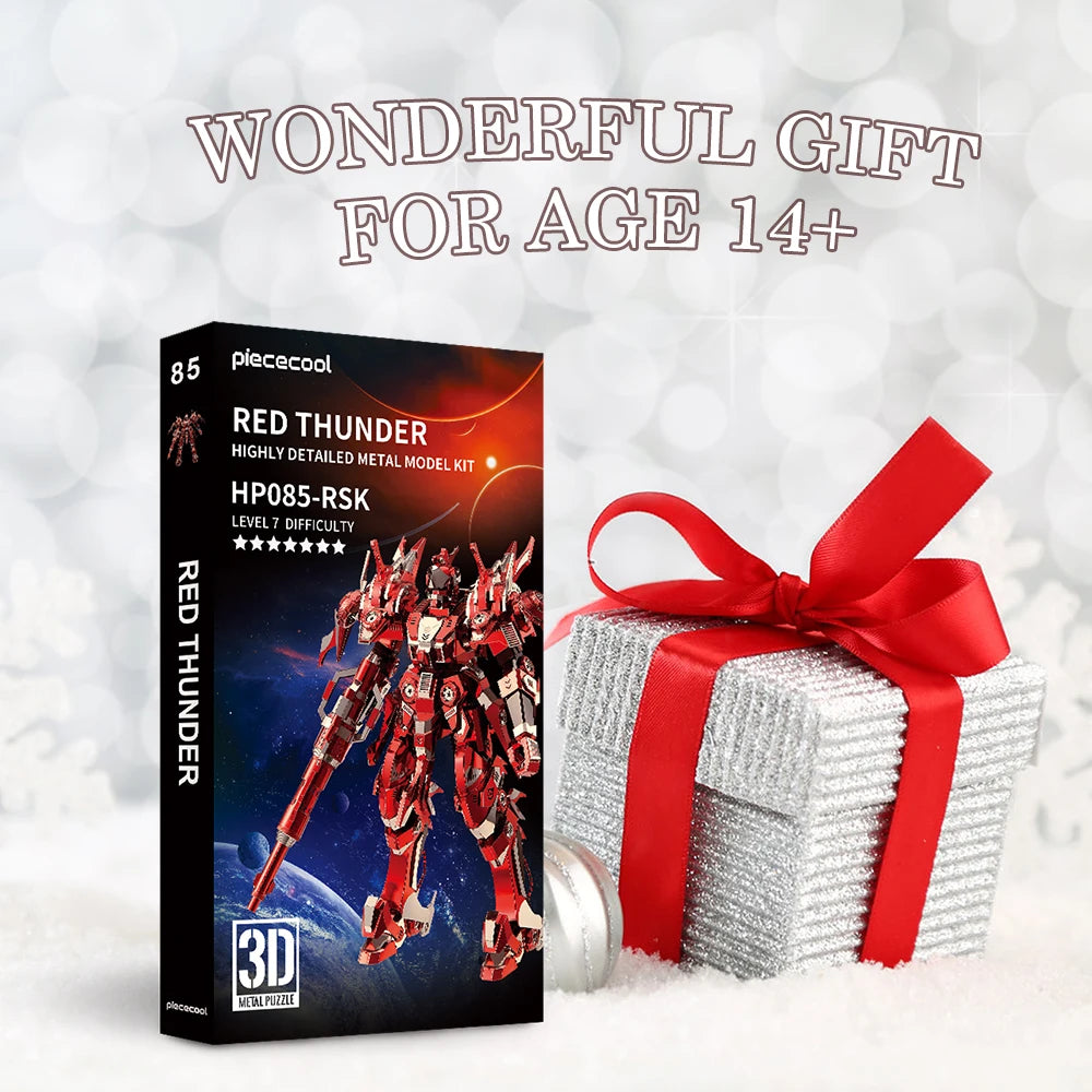 Piececool 3D Metal Puzzle -RED THUNDER Model Building Kits Jigsaw Toy ,Christmas Birthday Gifts for Adults
