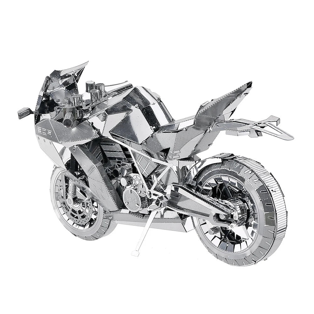 Piececool 3D Metal Puzzles Silver Motorcycle Assembly Model Toys Jigsaw DIY for Adult