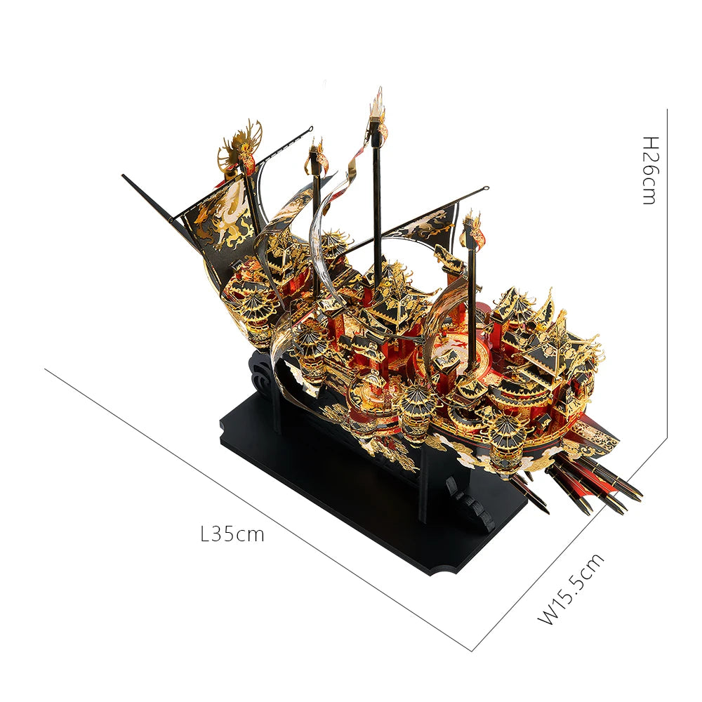 Piececool 3D Metal Puzzle THE WIND BREAKER Sky Ship Model Kits DIY Jigsaw Toy for Adult Collection