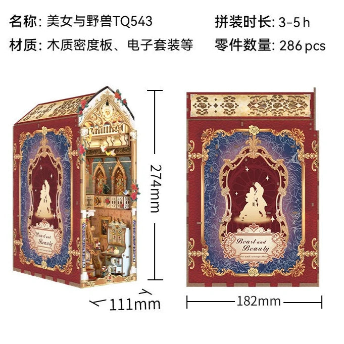 Tonecheer Monet Giverny Garden DIY Book Nook Bookend Diorama Model Kit 3D Wooden Puzzle Dollhouse Decoration Birthday Toys Gifts