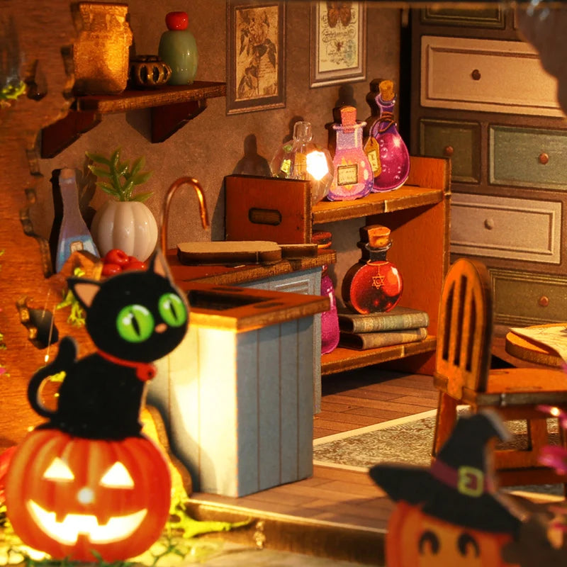 DIY Magic Mansion Villa - Wooden 3D Puzzle House Kit, Halloween Creative Gift & Collectible Home Decor