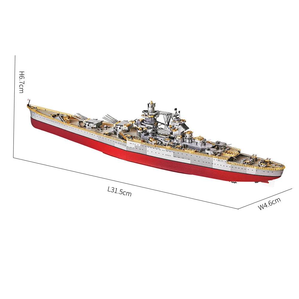 Piececool 3D Metal Puzzles for Teens DIY Battleship Model Kit Jigsaw Warship Birthday Gifts