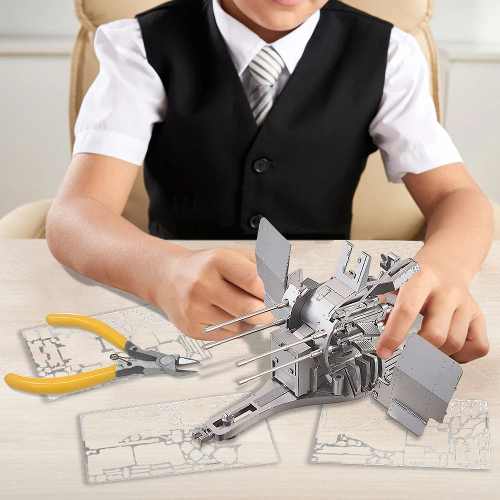 Piececool 3D Metal Puzzle 20MM Flakvierling 38 Model Building Kits Teen Toys Assembly DIY Set for Adult Birthday Gifts