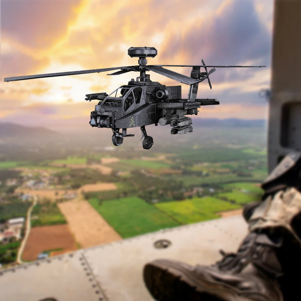 Piececool 3D Puzzles Military Helicopter Airplane Metal Assembly Model Kits Birthday Gifts for Adults Jigsaw Diy Toys Collection
