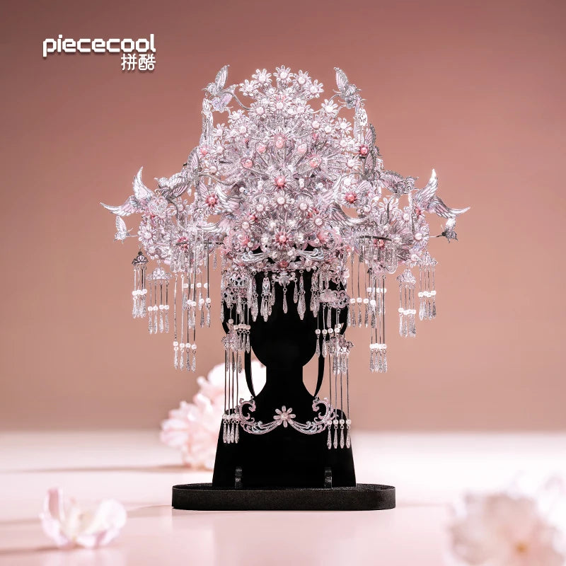Piececool 3D Puzzles for Adult Yinyue Butterfly Tiara Metal Model Kits Assembly DIY Crafts Jigsaw Set for Brain Teaser