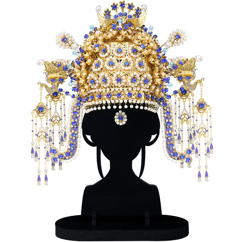 Piececool 3D Metal Model Kits for Adult 3D Metal Puzzles Sui Dynasty Gilt Phoenix Crown with Floral Diadem for Home Decoration