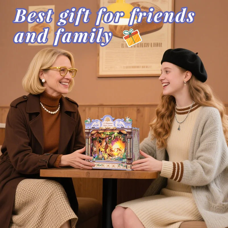 CUTEBEE 3D Miniature House DIY Book Nook Kit Wooden Puzzle for Adults Home Desk Decoration, Unique Handmade Stress Relief Gift