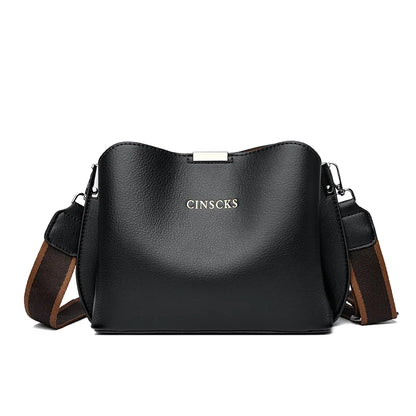 3 Layer Large Capacity Fashion Women's Shoulder Bag High Quality Soft Leather Female Handbag Luxury Designer Girl Crossbody Bags