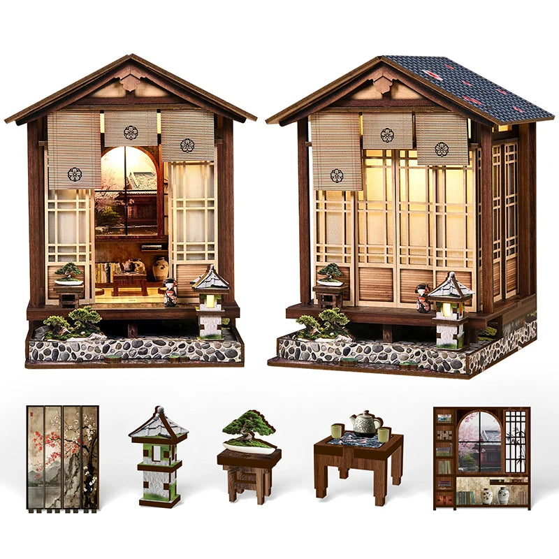 New Moss Lamp & Garden DIY Wooden Bookend 3D Puzzle - Hand Assembly Miniature House Model, Home Decor, Christmas  Black Friday