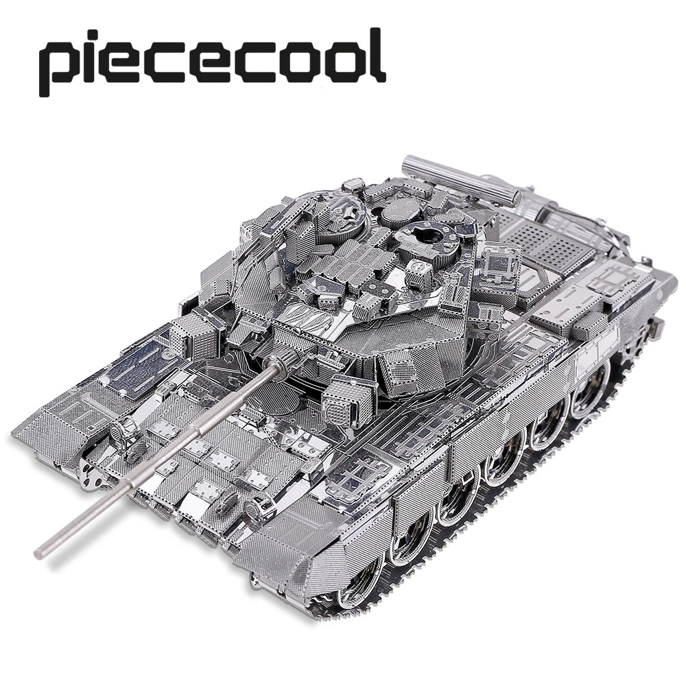 Piececool 3D Metal Puzzles T-90A Tank Teenage Toys Brain Teaser DIY Building Kits for Adults