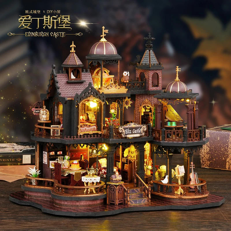 New DIY Edinsburg Castle Miniature Kit - Handcrafted 3D Book Nook Model, Creative Christmas & Black Friday Gift Idea