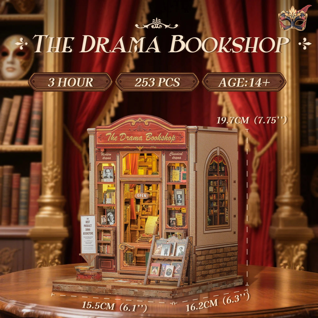 CUTEBEE Wooden Miniature House DIY Book Nook Kit 3D Magic Dollhouse Bookshelf Insert for Home Desk Decorative Display Gift Ideas