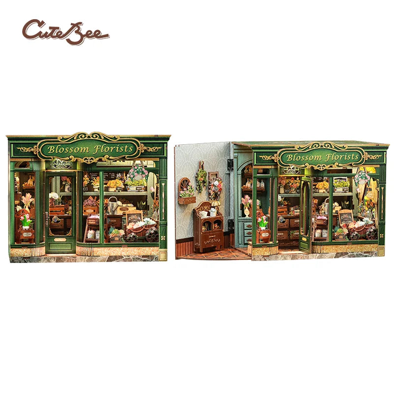 CUTEBEE Book Nook DIY Building Kit with Laser-Cut Precision Pieces 3D Wooden Puzzle  Collectible Desk Home Decor for Gift Idea