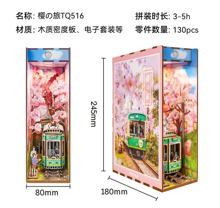 Tonecheer Vincent Willem Van Gogh DIY Book Nook Dollhouse Diorama Model Kit 3D Wooden Puzzle Wooden Bookend Decoration Toys Gift