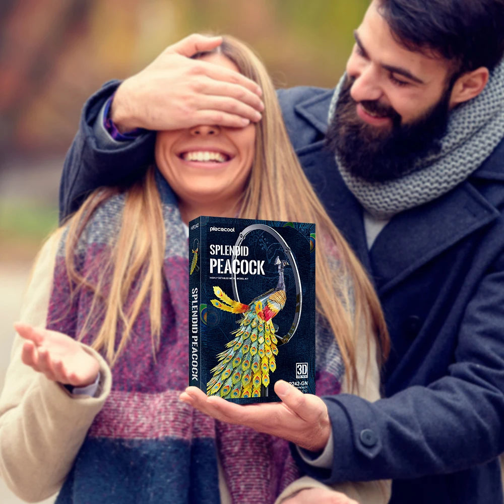Piececool 3D Metal Puzzle Peacock Assembly Model Kits DIY Set Valentine's Day Birthday Gifts for Teens Toys