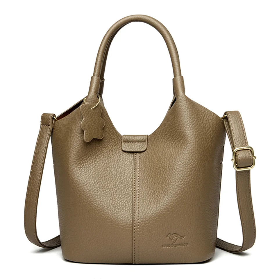 Soft Leather Handbags for Women Vintage Shoulder Bag Luxury Designer Ladies Large Capacity Bags Sac A Main