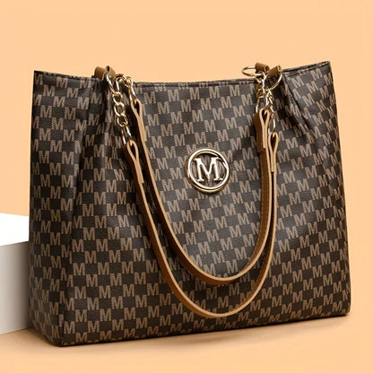 New Large Capacity Tote Bag Vintage PU Leather Shoulder Bag Women's Premium Versatile Casual Bag Women's Armpit Bag Niche Design