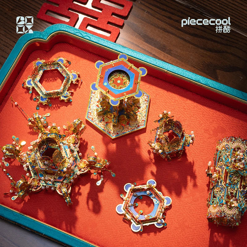 Piececool 3D Metal Puzzles Kingfisher Palace Lantern Assembly Model Kits Jigsaw DIY Craft for Family Time Birthday Gifts