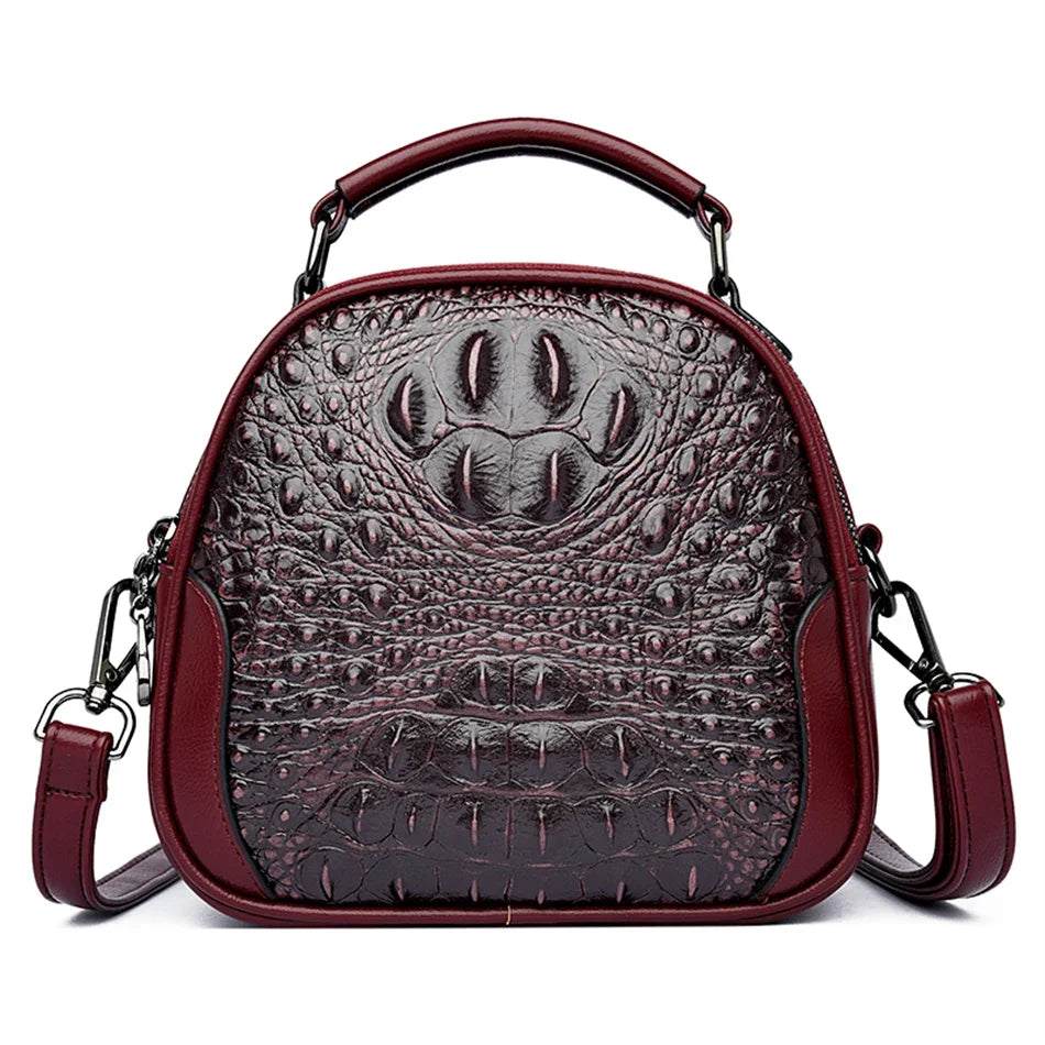 Brand Crocodile Leather Crossbody Bags for Women 2024 Female Shoulder Messenger Sac Luxury Designer Ladies Handbags and Purses