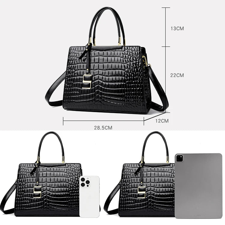 Commuting Sac Alligator Patent Leather Shoulder Crossbody Hand Bags for Women 2025 Brand Luxury Handbags Women Bags Designer