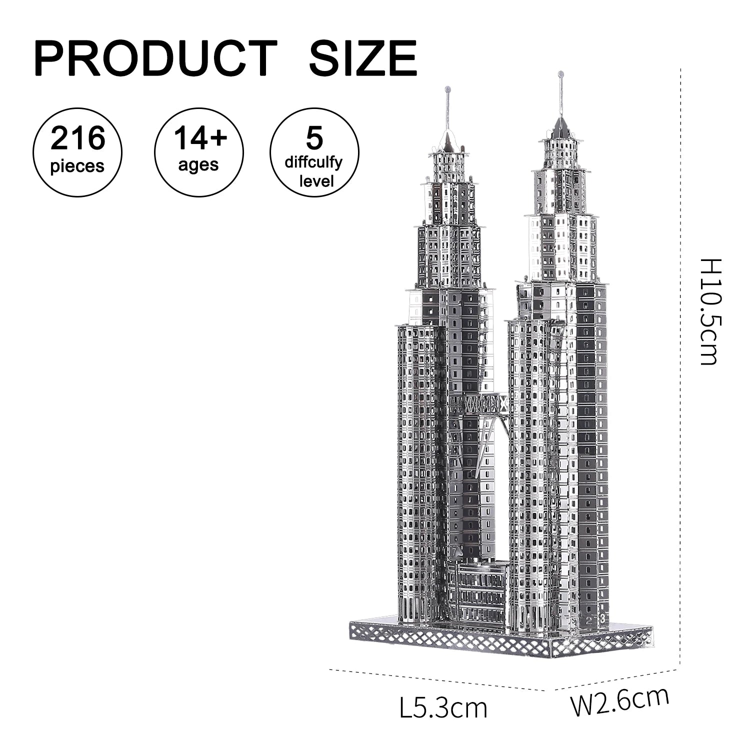 Piececool 3D Metal Puzzles Building Model Set Assembly DIY Kit for Brain Teaser Famous Architecture Jigsaw Christmas Gift