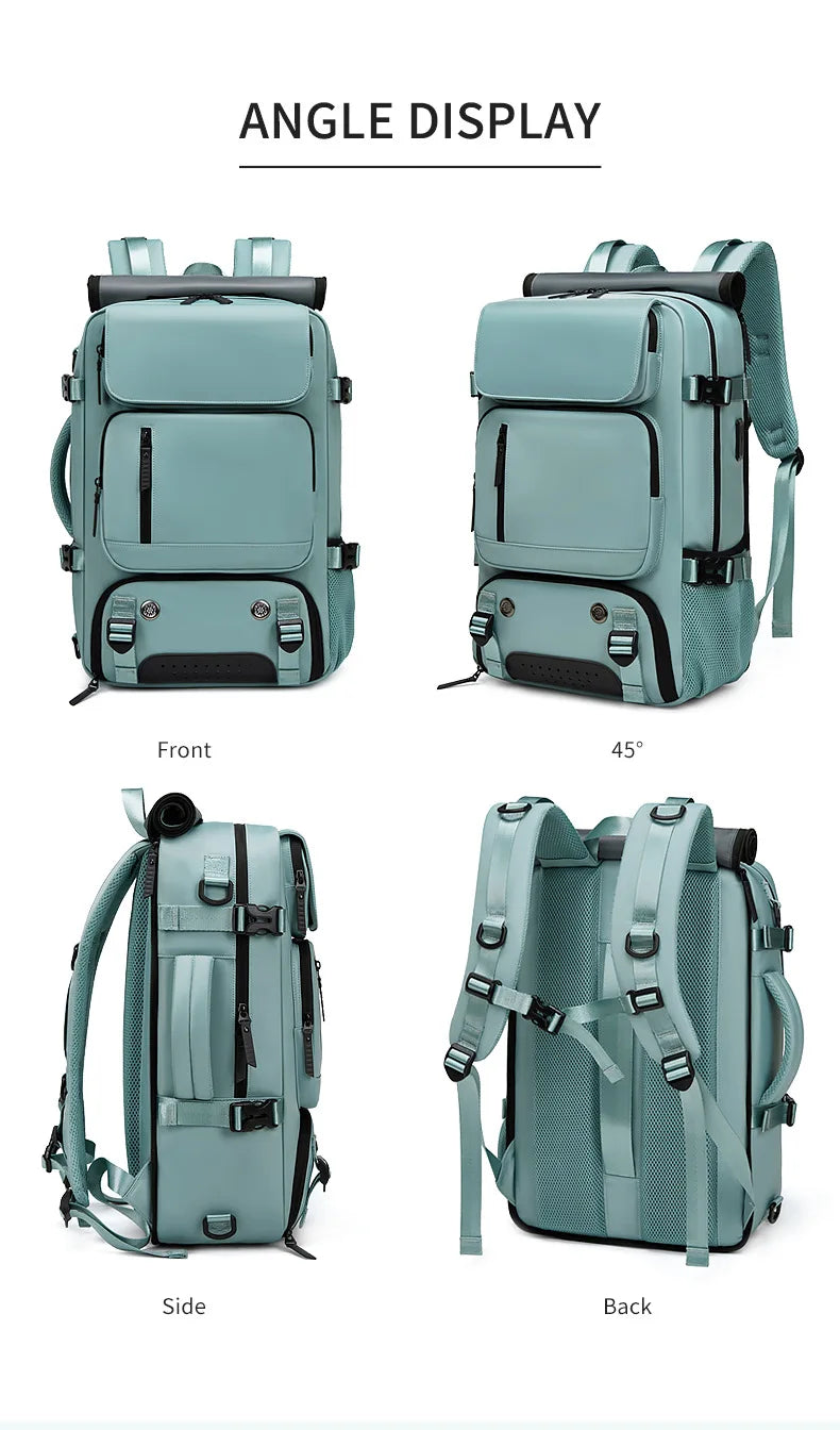 XOKY Large Travel Backpack Boardable Backpack USB Charging Waterproof Outdoor Travel Backpack independent shoe compartment 8102