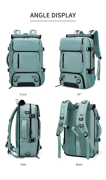 XOKY Large Travel Backpack Boardable Backpack USB Charging Waterproof Outdoor Travel Backpack independent shoe compartment 8102