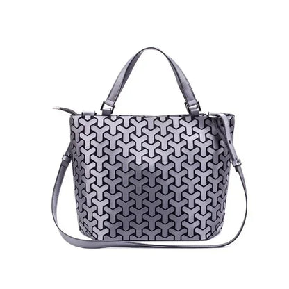 Luminous  big bag Holographic reflective geometric bags for women 2024 Quilted Shoulder Bags female Handbags bolsa feminina