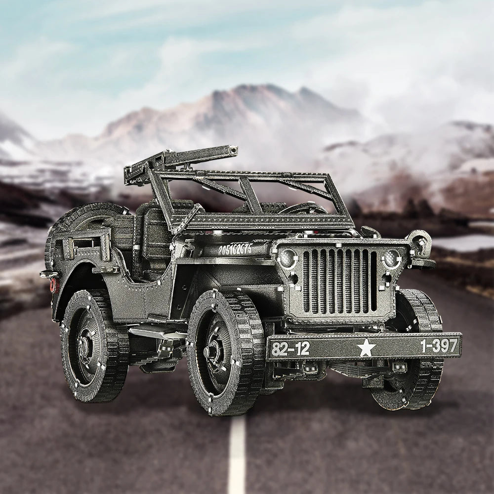 Piececool 3D Puzzles Metal Willys MB SUV Model Building Kits Creative Toys for Adult DIY Sets