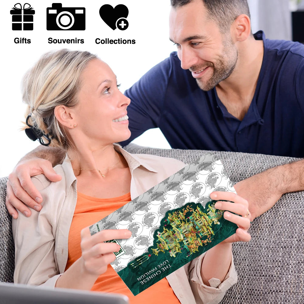 Piececool 3D Metal Puzzle DIY Model for Adult LOVERS PAVILION Brain Teaser Building Kits Best Gifts