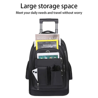 Backpack Large Capacity Mute Wheel Pull Bar Backpack Multifunction Travel Backpack Students Schoolbag Luggage Bag