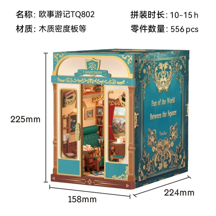 Tonecheer Steam Fantasy Colorful Lights Building Blocks Dollhouse Diorama Model Kit DIY 3D Wooden Puzzle Decoration Toys Gift