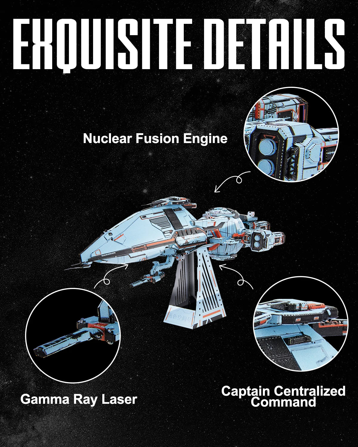 Piececool 3D Metal Puzzles Three Body Blue Space Natural Selection Metal Model Kit Assembly DIY Craft Jigsaw for Best Gift